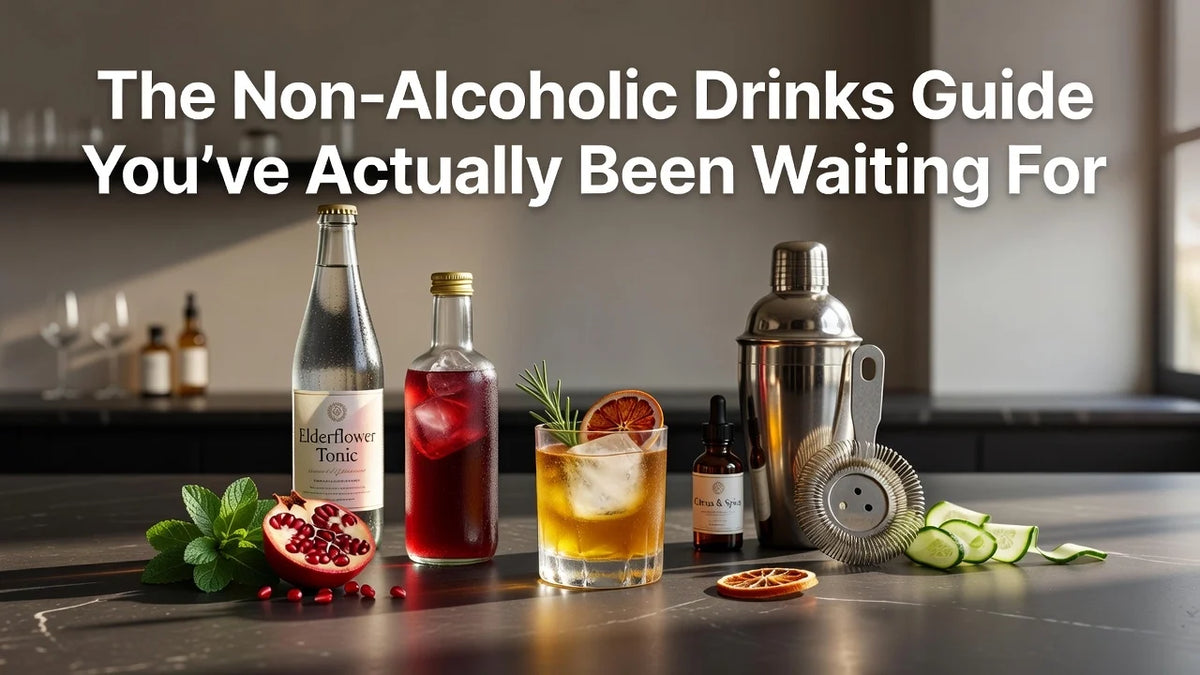 Professional header image for list-based article: The Non-Alcoholic Drinks Guide You've Actually Been Waiti...