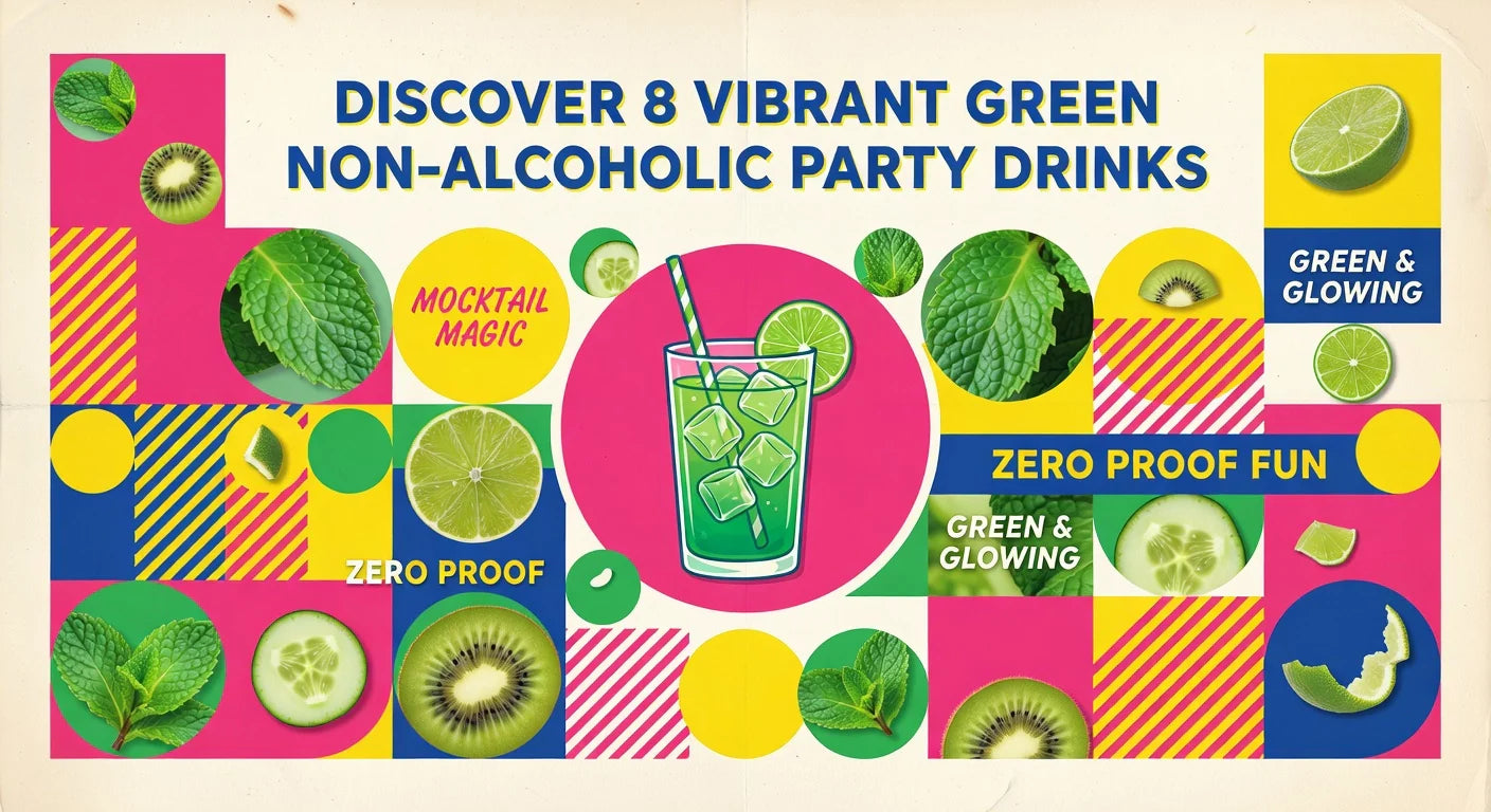Professional header image for list-based article: Discover 8 Vibrant Green Non-Alcoholic Party Drinks
