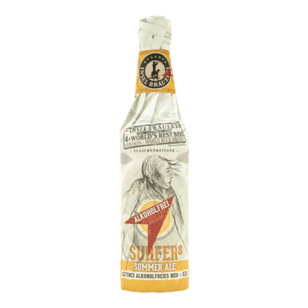Bottle of Surfers Summer Ale with a white background